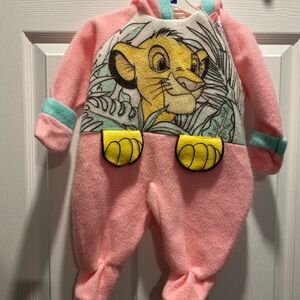 Disney Pink and Yellow Simba Kids Footie